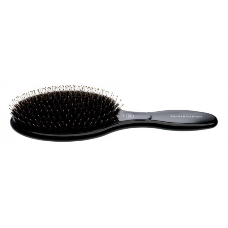 Керамична четка за разресване с комбинирани влакна Olivia Garden Expert Care Oval Combo Black Brush — 3