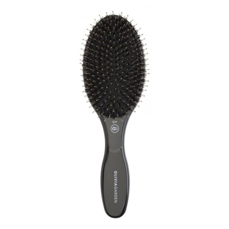 Керамична четка за разресване с комбинирани влакна Olivia Garden Expert Care Oval Combo Black Brush