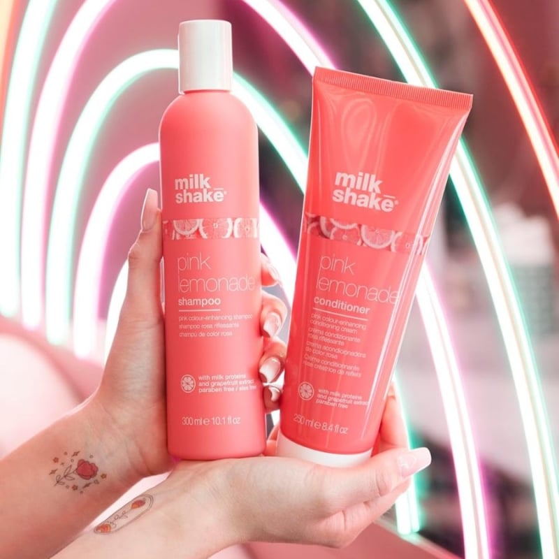 Оцветяващ балсам с розов пигмент Milkshake Pink Lemonade Conditioner 250ml — 3