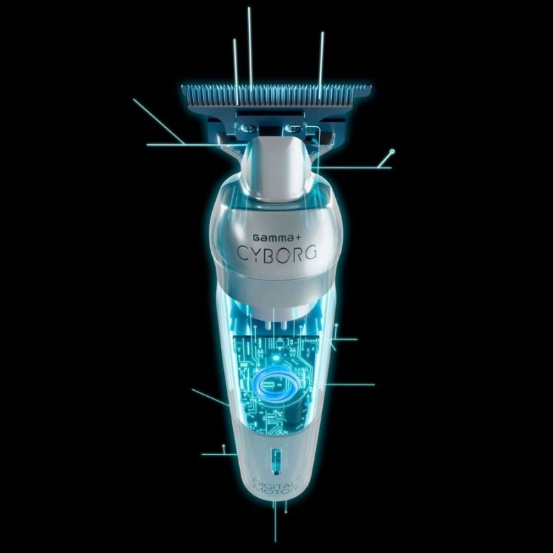 Безчетков моторен тример Gamma+ Cyborg Digital Brushless Motor Cordless Hair Trimmer — 4
