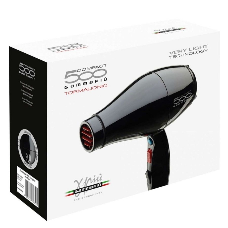 Компактен сешоар Gamma+ 500 Ultra Light Compact Hair Dryer Black — 3