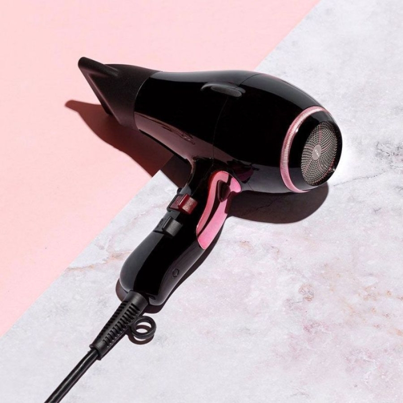 Професионален лек и ефективен сешоар Elchim 8th Sense RUN Hair Dryer Amethyste (Black & Rose) — 2