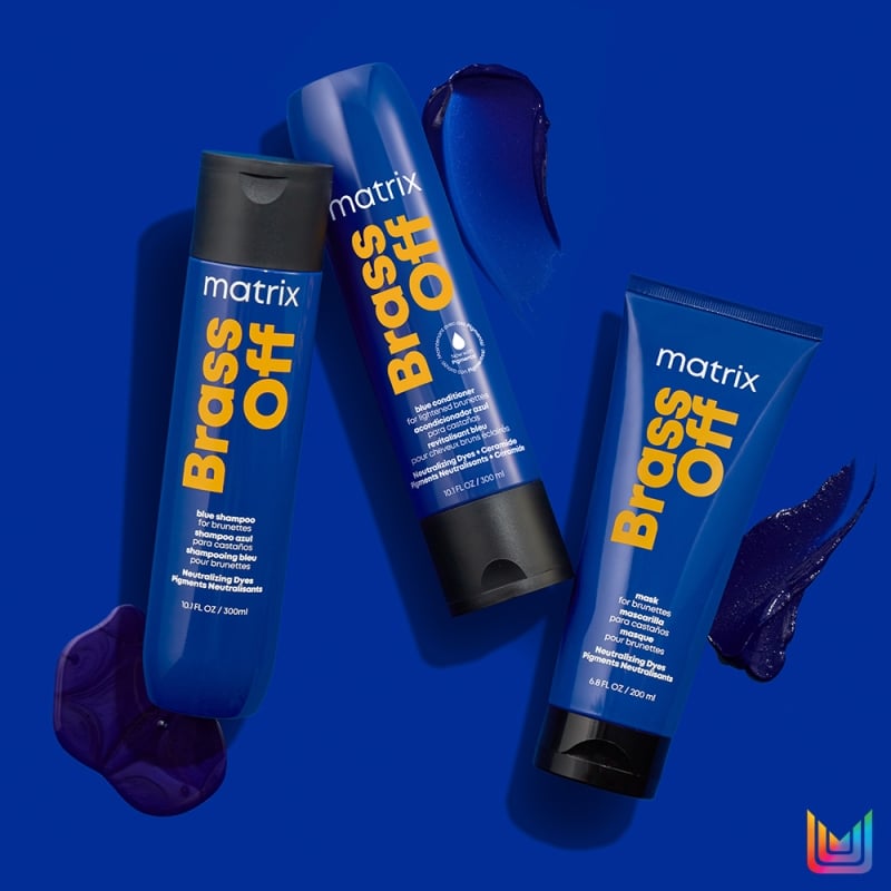 Син неутрализиращ балсам за боядисана коса Matrix Brass Off Blue Conditioner 300ml — 4