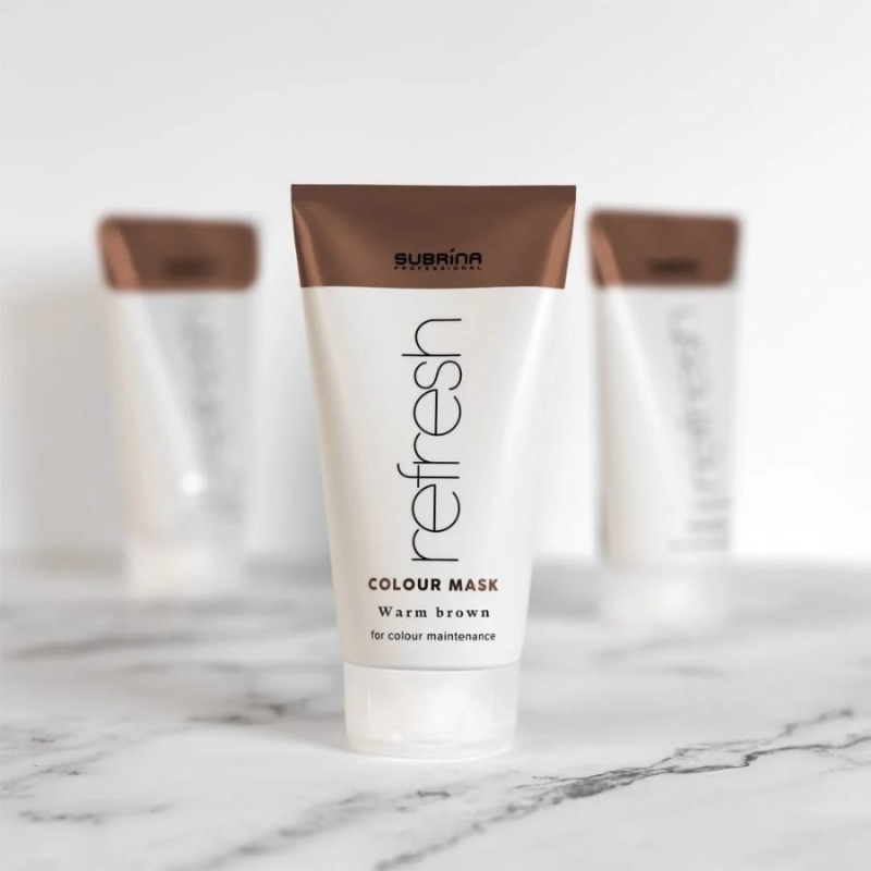 Оцветяваща маска Subrina Professional Refresh Color Warm Brown Mask 150ml — 2