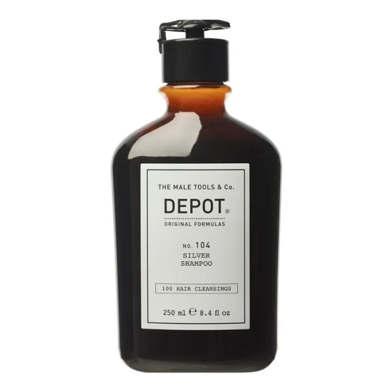 Анти-жълт шампоан за мъже Depot No. 104 Silver Shampoo 250ml