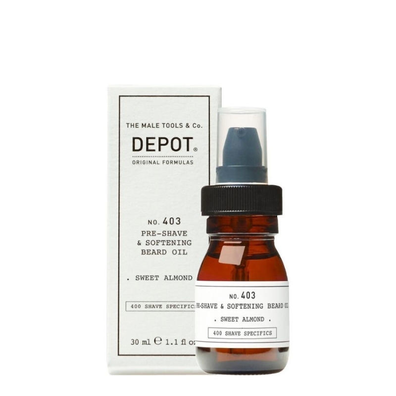 Омекотяващо масло за бада Depot No. 403 Pre-Shave&Softening Beard Oil Sweet Almond 30ml