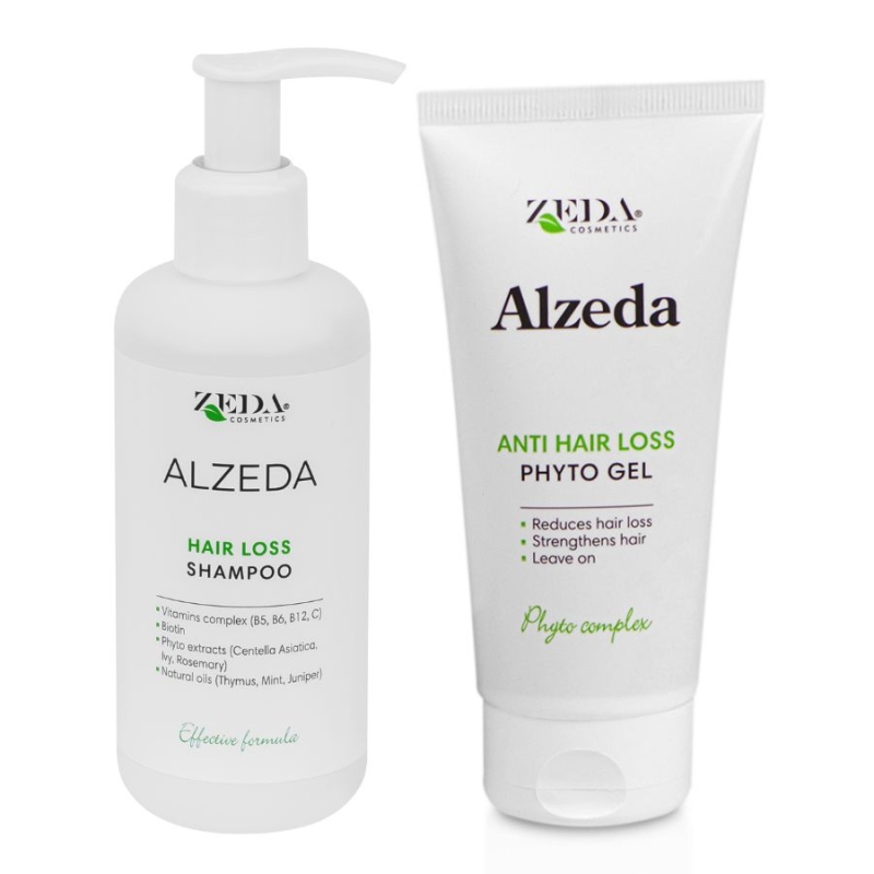 Комплект против косопад и за стимулиране на растежа Alzeda Hair Loss Shampoo + Phyto Gel Set