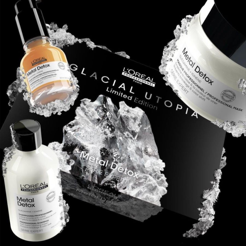 Лимитиран комплект за детокс и против накъсване на косата Loreal Professionnel Metal Detox Trio — 3
