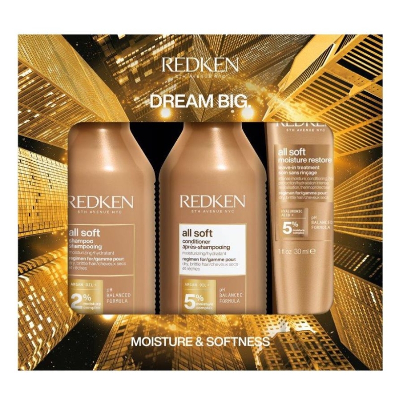 Лимитирана подаръчна кутия за суха коса с арган Redken All Soft Holiday Box — 2