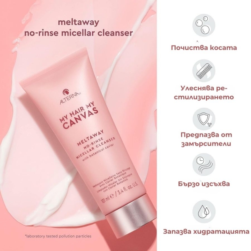 Мицеларен шампоан без отмиване Alterna My Hair My Canvas Meltaway No-rinse Micellar Cleanser 101 ml — 2