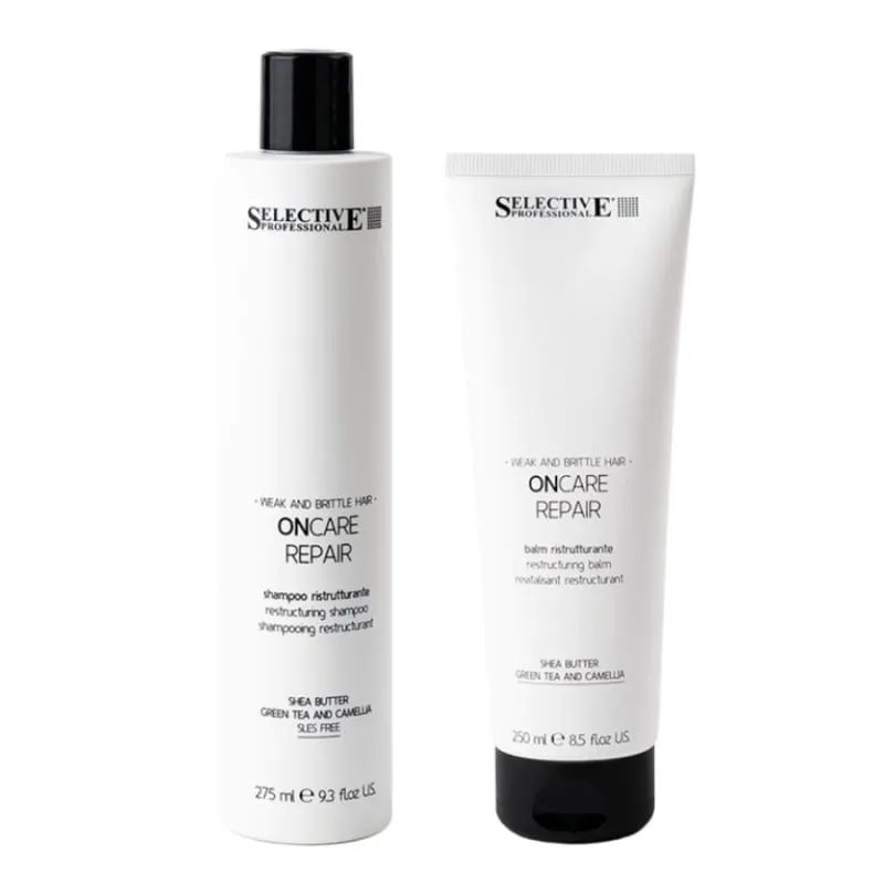 Сет за увредена и склонна към накъсване коса Selective ОnCare Repair Set Shampoo + Conditioner