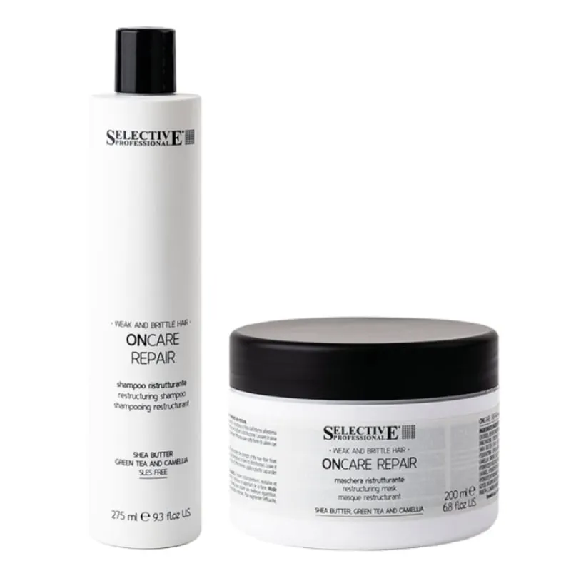 Дуо сет за увредена и склонна към накъсване коса Selective ОnCare Repair Set Shampoo + Mask