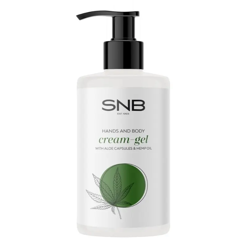 Крем-гел за ръце и тяло със сфери Алое Вера и конопено масло SNB Aloe Vera & Hemp Oil Cream Gel Hands & Body — 3
