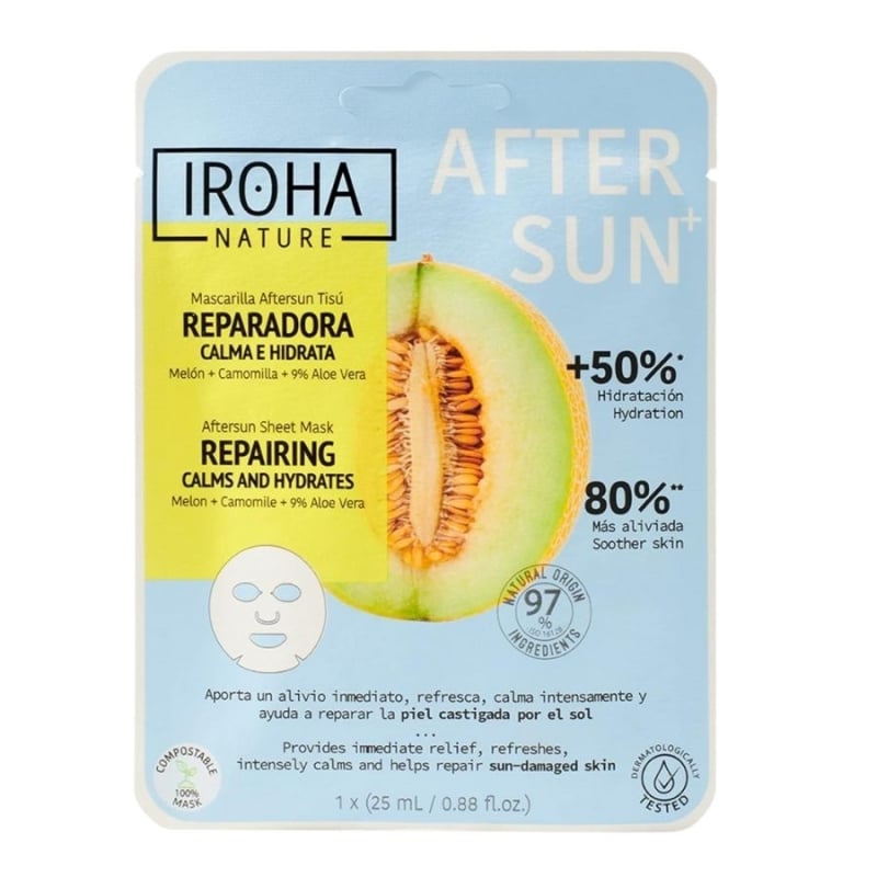 Iroha Repairing Aftersun Face Sheet Mask Melon