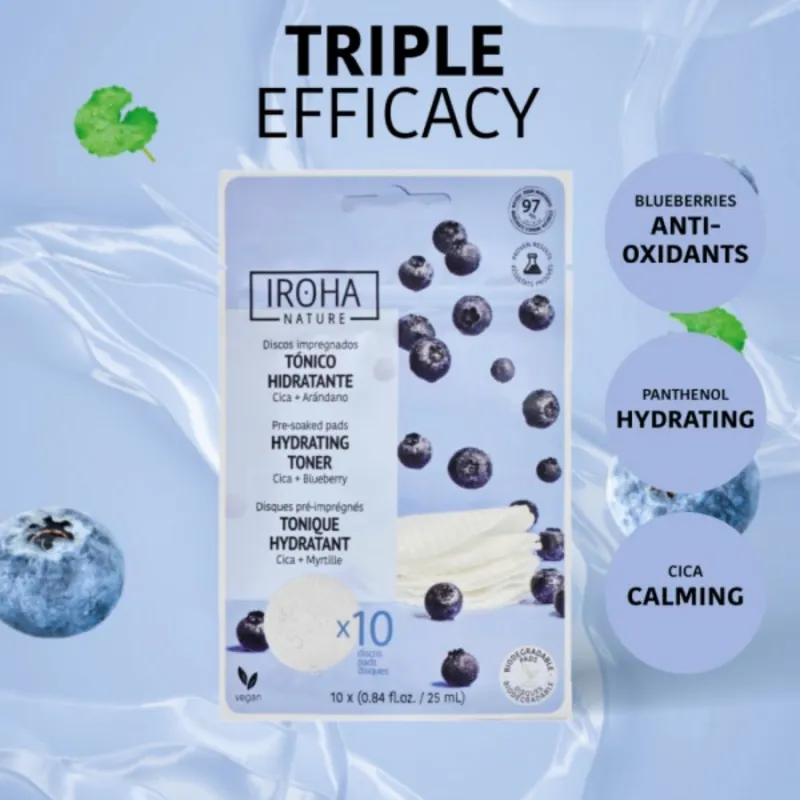 Хидратиращи тонер падове Iroha Hydrating Toner Pads Blueberry — 2