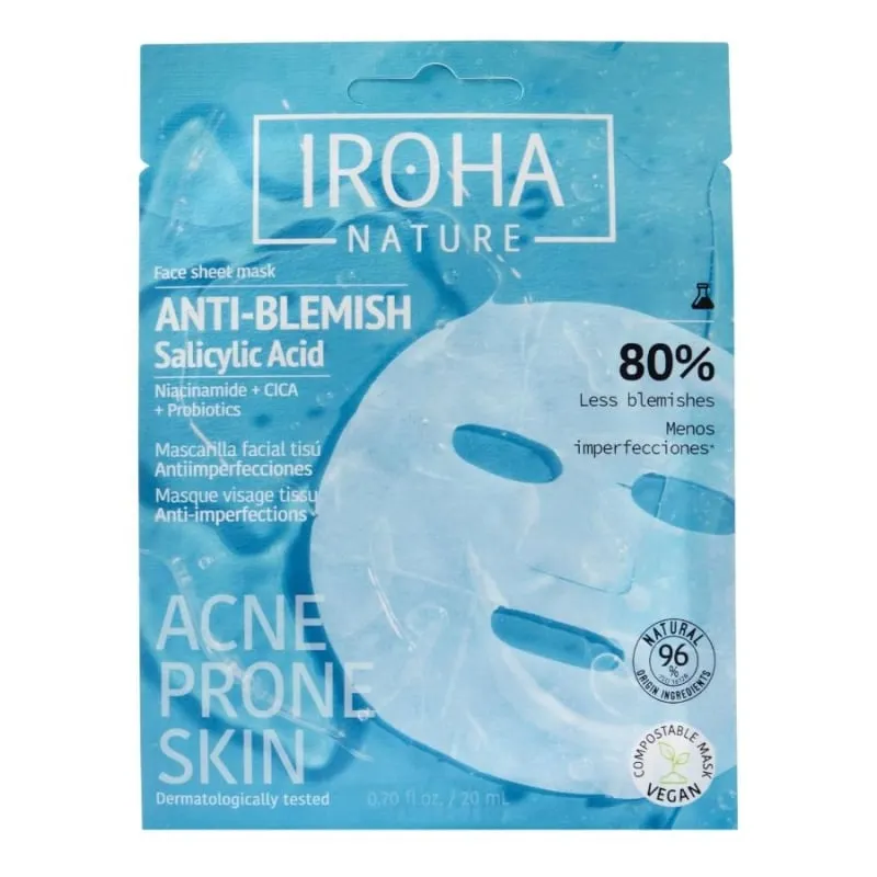 Маска за проблемна кожа със салицилова киселина IrohaAnti-Blemish Face Sheet Mask with Salicylic Acid