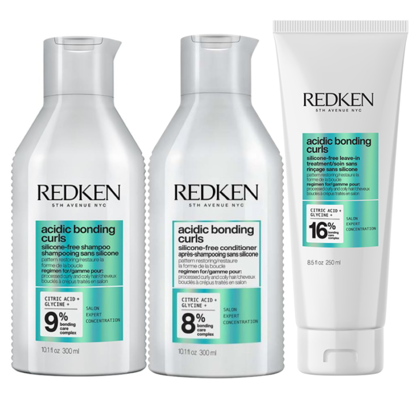 Възстановяващ сет за третирани и увредени къдрави коси Redken Acidic Bonding Curls Trio Set