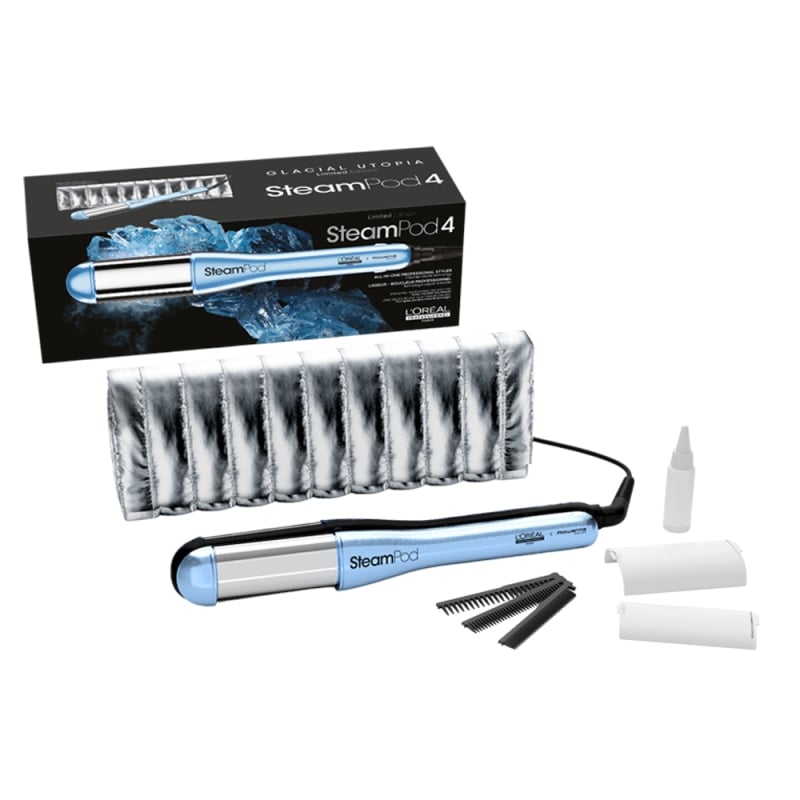 Лимитирано издание преса за коса с пара за съвършен стайлинг Loreal Professionnel SteamPod 4 Glacial Utopia Professional Styler — 9