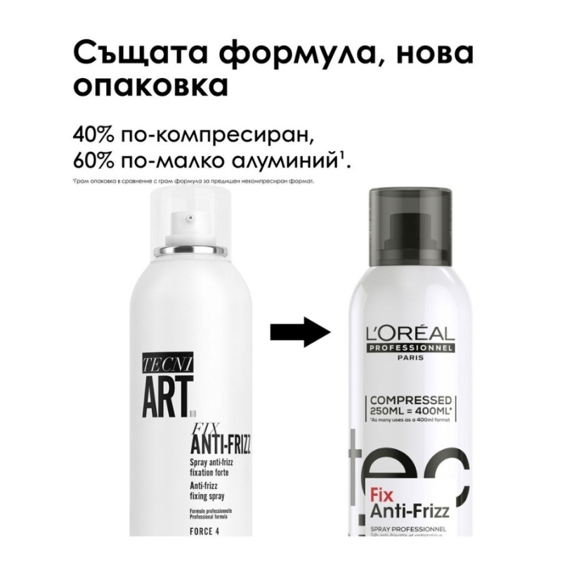 Фиксиращ анти-фриз спрей Loreal Professionnel Techni Art Fix Anti frizz Spray Fixation 4 250ml — 2