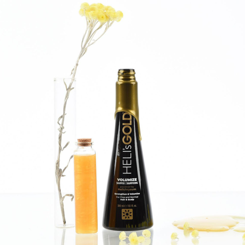 Уплтътняващ шампоан за обем за фина и изтъняла коса Heli's Gold Volume Shampoo 300 ml — 3