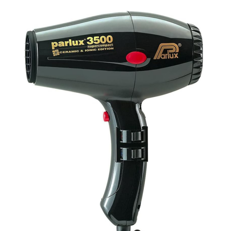 Компактен и мощен професионален сешоар за бързо и гладко сушене Parlux 3500 Ceramic & Ionic Super Compact Black — 2