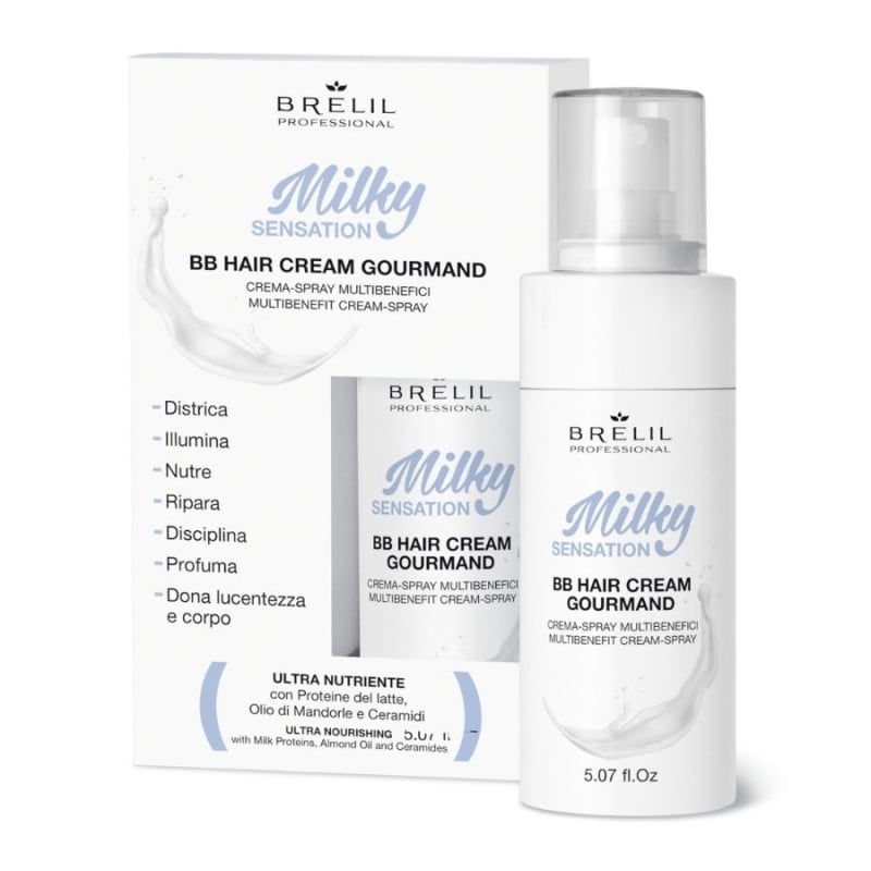 Многофункционален ултра подхранващ крем с млечни протеини и серамиди Brelil BB Milky Cream Spray 150ml