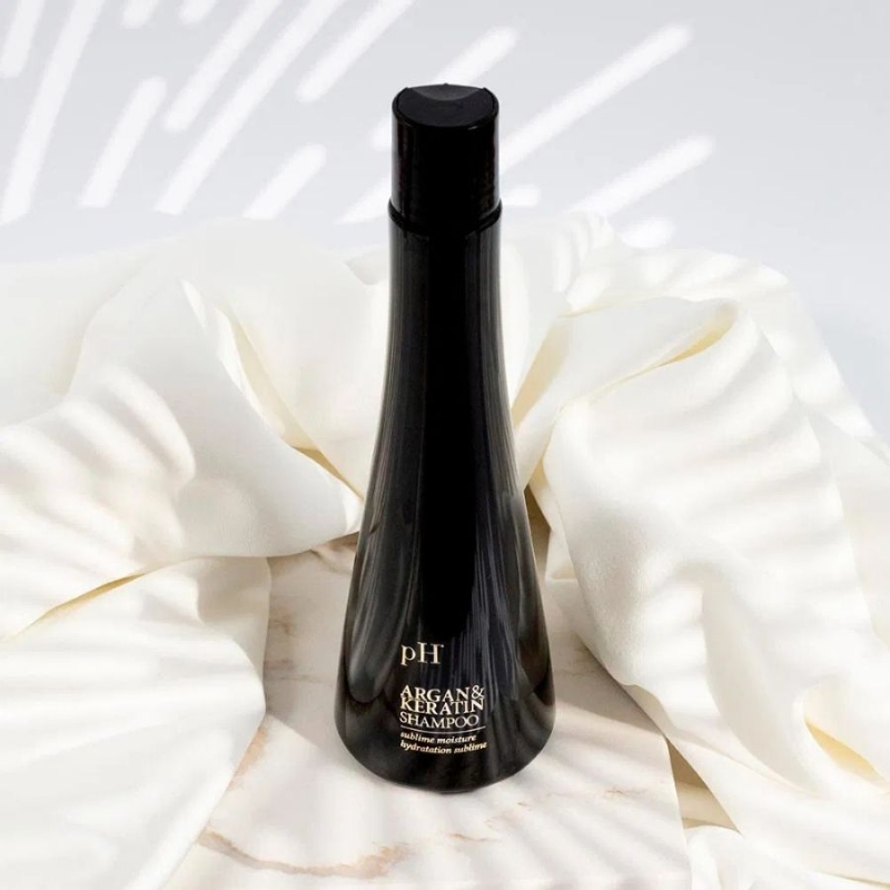 Подхранващ шампоан за суха и увредена коса с арган и кератин pH Laboratories Argan & Keratin Shampoo 1000ml — 2