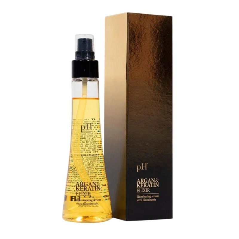 Oзаряващ маслен серум за суха и увредена коса pH Laboratories Argan & Keratin Elixir 100ml — 2