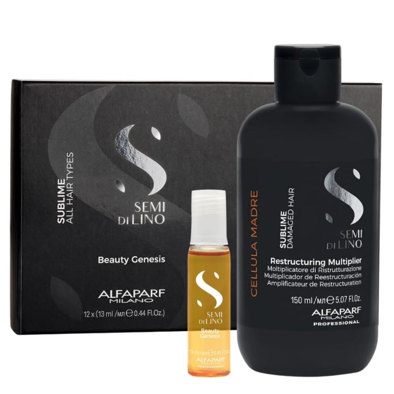 Комплект за интензивно реструктуриране на косата Alfaparf SDL Sublime Cellula Madre Restructuring Multiplier 150ml + Beauty Genesis 12 X 13ml