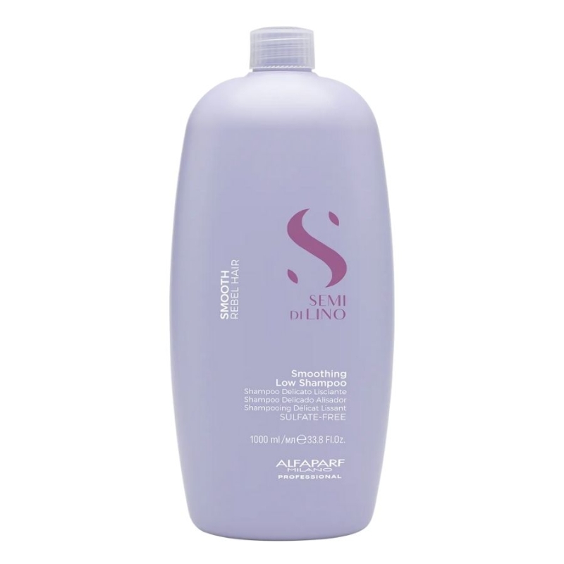Шампоан със заглаждащ ефект за цъфтяща и непокорна коса Alfaparf Semi di Lino Smoothing Low Shampoo — 2