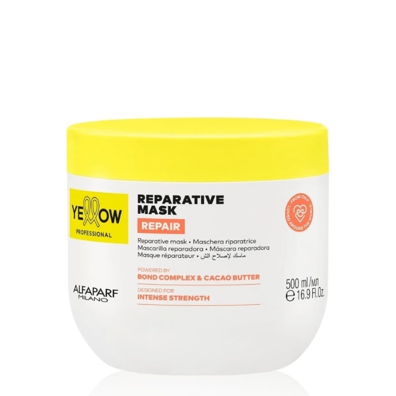 Възстановяваща маска за силно увредена коса с Bond Complex и какаово масло – Yellow Professional Reparative Mask 500 ml