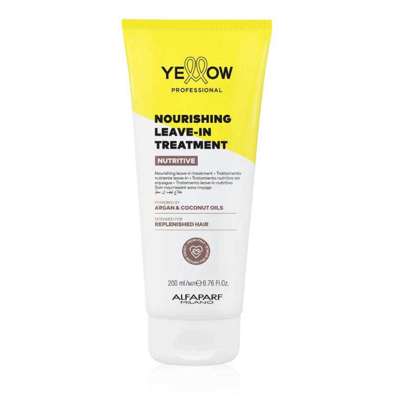 Подхранващ крем без отмиване за суха коса с арганово и кокосово масло – Yellow Professional Nutritive Nourishing Leave-in Treatment 200 ml