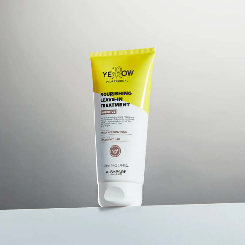 Подхранващ крем без отмиване за суха коса с арганово и кокосово масло – Yellow Professional Nutritive Nourishing Leave-in Treatment 200 ml — 3