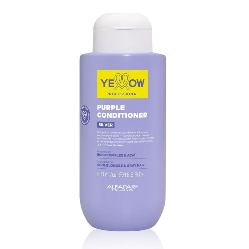 Професионален балсам за неутрализиране на жълти тонове с Bond Complex и акай – Yellow Professional Silver Purple Conditioner 500 ml