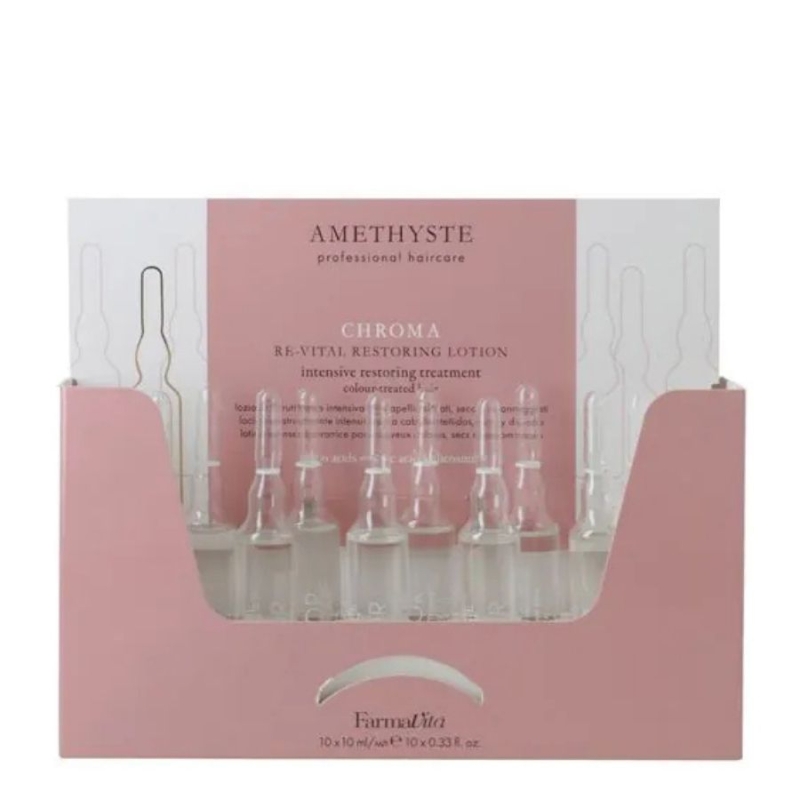 Интензивно възстановяваща терапия боядисана коса Farmavita Amethyste Chroma Re-Vital Restoring Lotion 10 x 10 ml