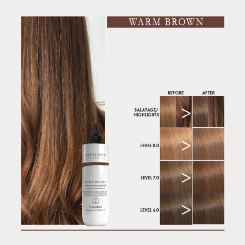 Оцветяващ флуид за коса Farmavita Amethyste Instant Colouring Fluid Warm Brown 250 ml — 2
