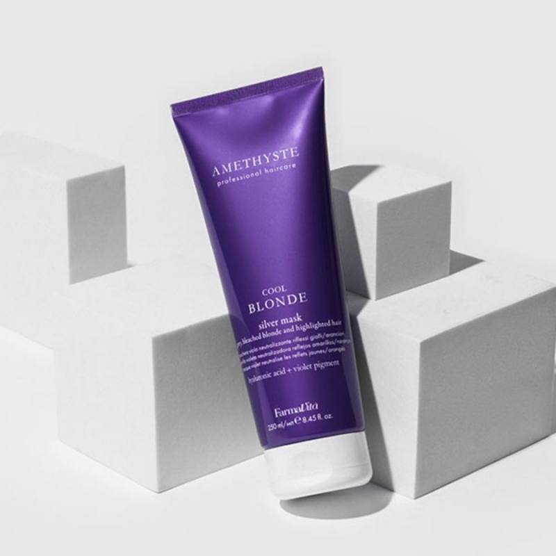 Маска за неутрализирани на нежелани жълти оттенъци Farmavita Amethyste Cool Blonde Silver Mask 250 ml — 2