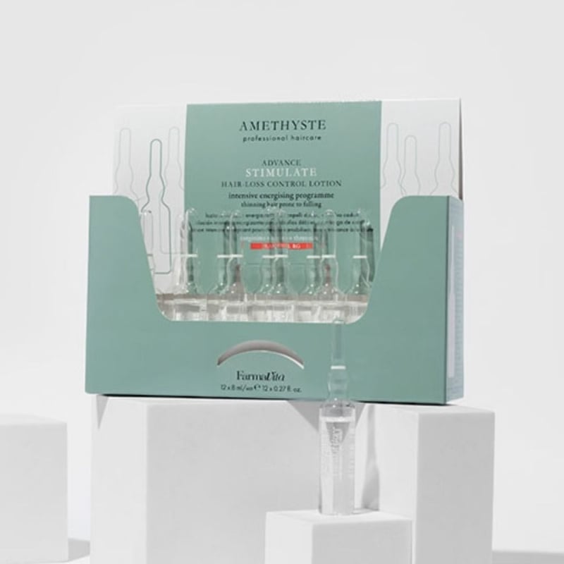 Ампули против косопад и стимулиране на растежа за изтъняваща коса Farmavita Amethyste Advance Stimulate Hair-Loss Control Lotion 12 x 8 ml — 2