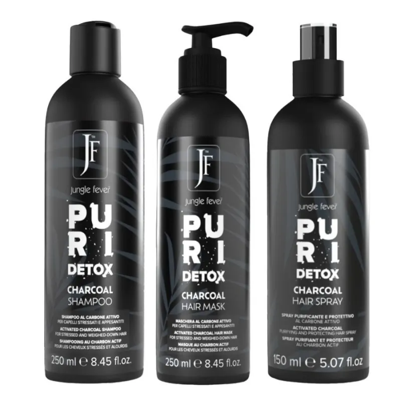 Комплект за детокс и защита на косата Jungle Fever Puridetox Charcoal System