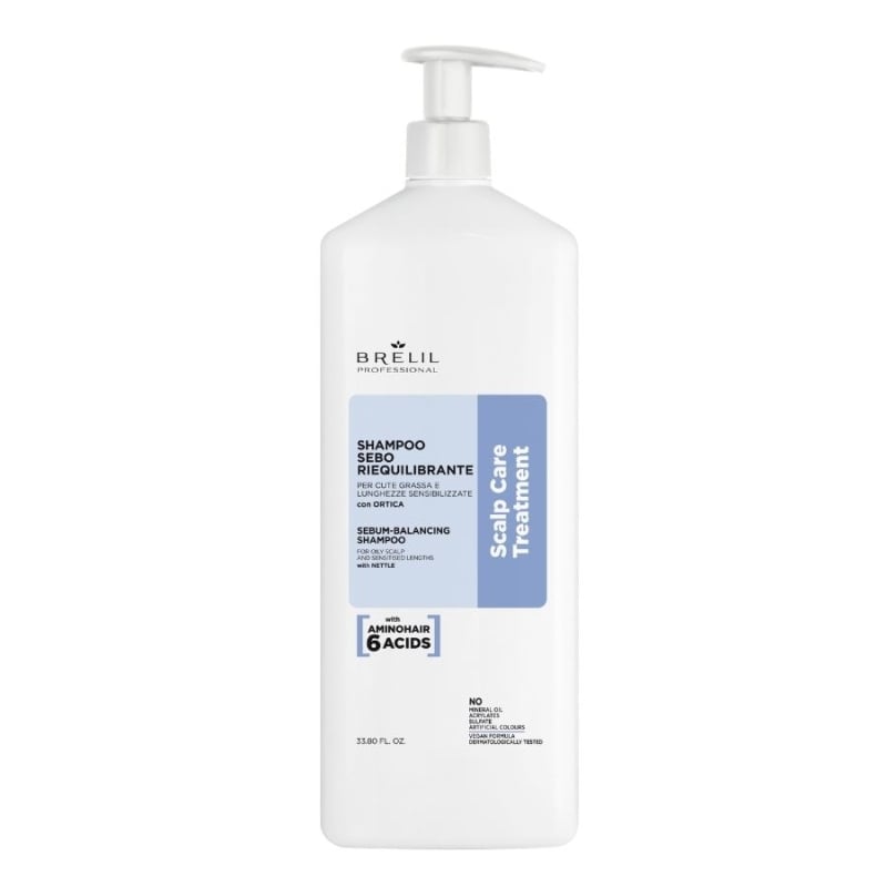 Шампоан за мазен скалп с коприва Brelil Scalp Care Sebum Balancing Shampoo 1000 ml