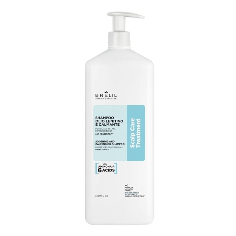 Успокояващ маслен шампоан за чувствителен скалп Brelil Scalp Care Soothing Shampoo 1000 ml