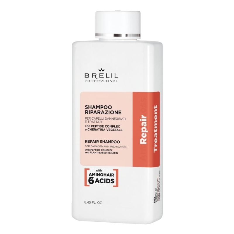 Възстановяващ шампоан с пептиден комплекс и растителен кератин Brelil Repair Shampoo 250 ml