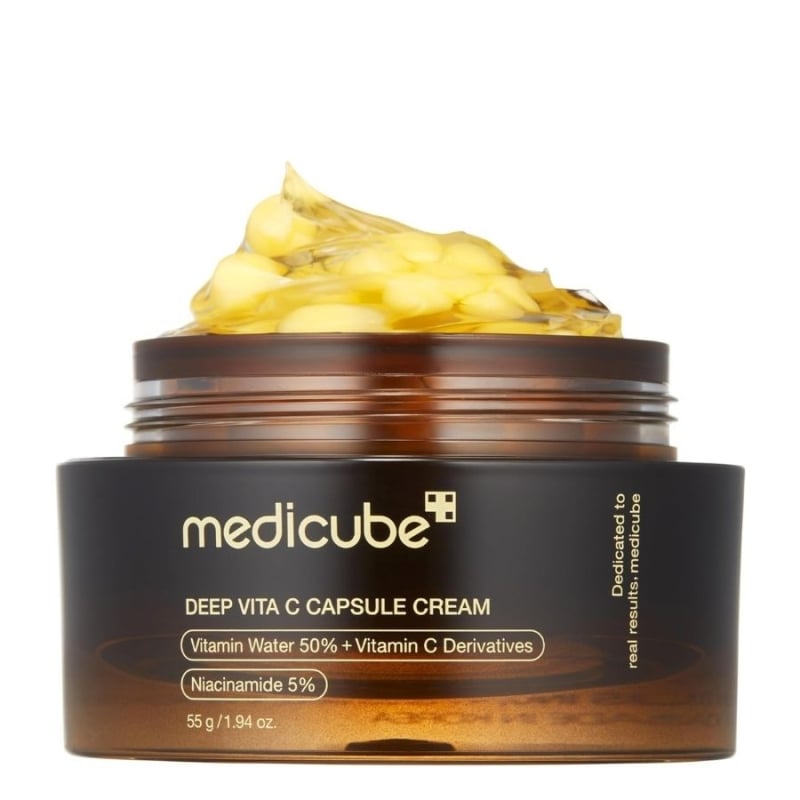 Капсулен крем с витамин C и ниацинамид за изсветляване и блясък – Medicube Deep Vita C Capsule Cream 55 g