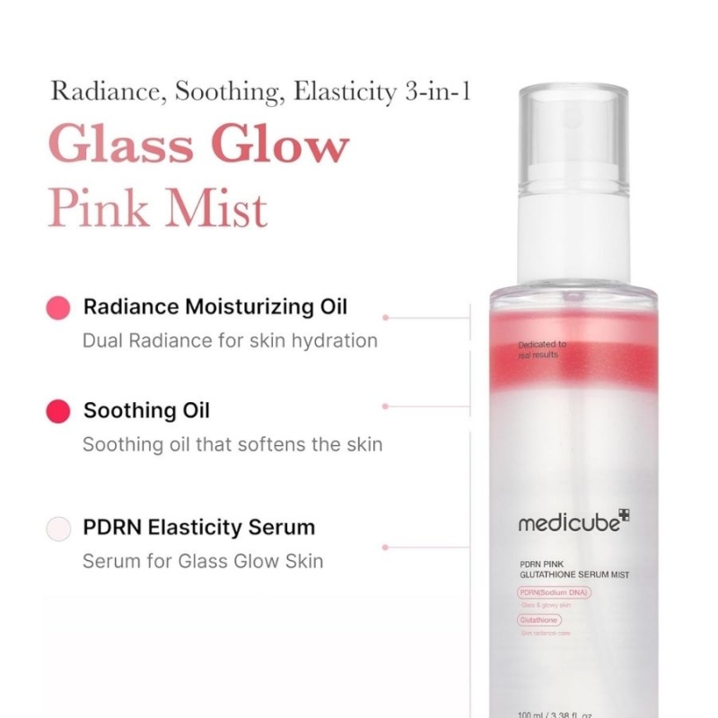 Мист с PDRN и глутатион за сияйна и хидратирана кожа – Medicube PDRN Pink Glutathione Serum Mist 100 ml — 2