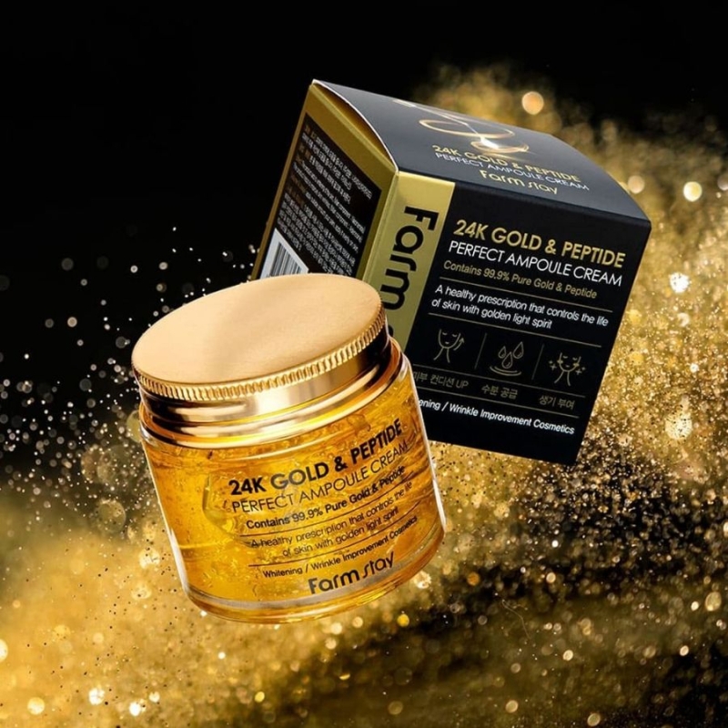 Крем с 24K злато и пептиди за стягане и хидратация – Farmstay 24K Gold & Peptide Perfect Ampoule Cream 80ml — 3