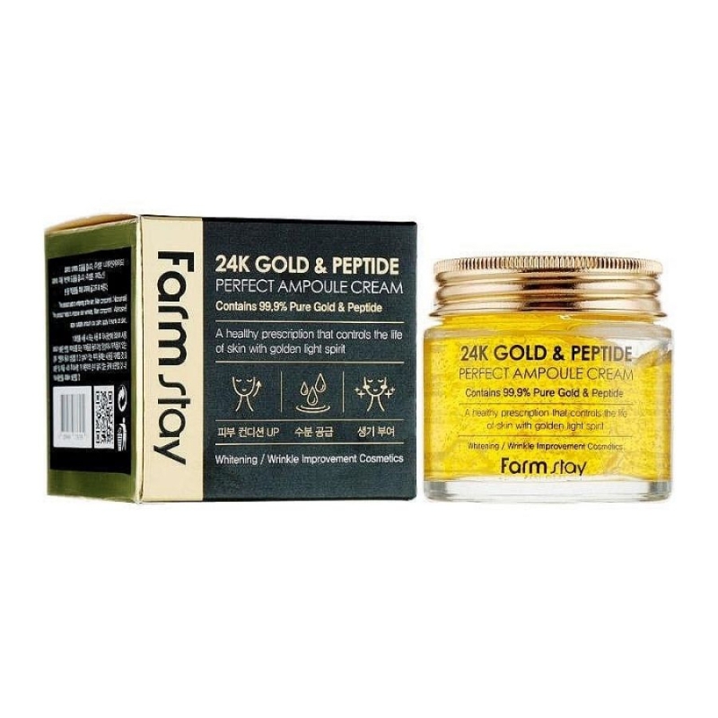 Крем с 24K злато и пептиди за стягане и хидратация – Farmstay 24K Gold & Peptide Perfect Ampoule Cream 80ml — 4