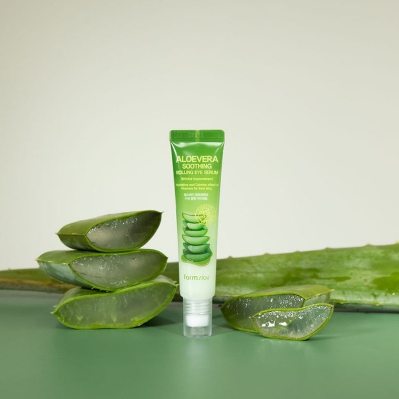 Околоочен серум с алое вера против тъмни кръгове и подпухналост – Farmstay Aloe Vera Soothing Rolling Eye Serum 25 ml — 2