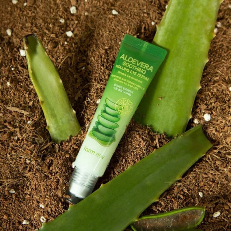 Околоочен серум с алое вера против тъмни кръгове и подпухналост – Farmstay Aloe Vera Soothing Rolling Eye Serum 25 ml — 4