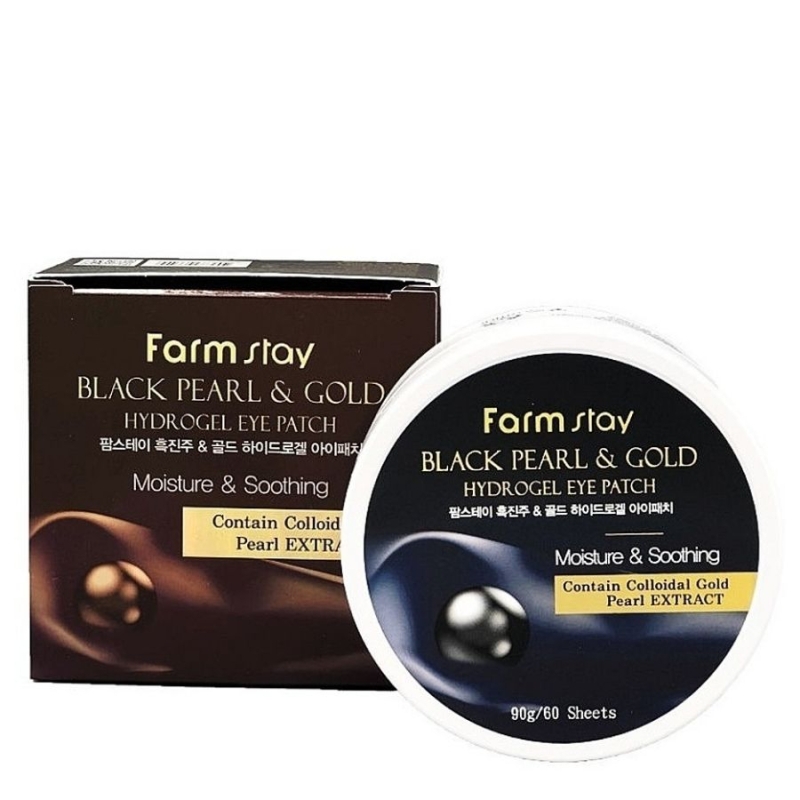 Околоочни хидрогел пачове с черна перла и злато – Farmstay Black Pearl & Gold Hydrogel Eye Patch 90g