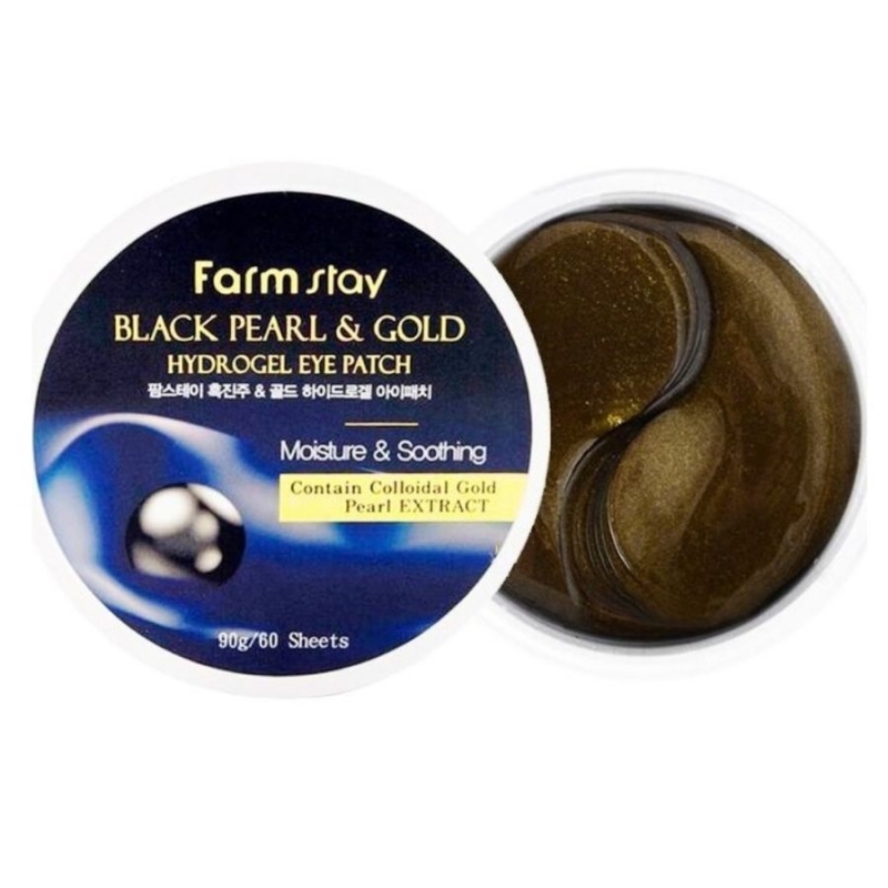 Околоочни хидрогел пачове с черна перла и злато – Farmstay Black Pearl & Gold Hydrogel Eye Patch 90g — 2